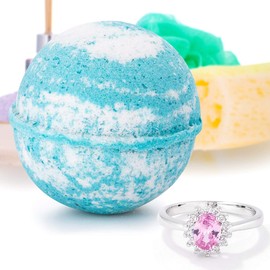 Bauble Bomb's Boyfriend Jewelry Surprise Deluxe X Large 9 oz Bath Bomb Fizzies Made in USA, Cruelty Free! Ring Size 09