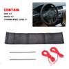 CHUSYYRAY Black 15" Leather Car Steering Wheel Cover Breathable Anti-slip