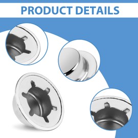 1/2 Inch Push Nut Axle Cap, 4 Pack Push on Pushnut Cap Spring Steel Permanent Washer Caps with Mechanical Zinc Plating for Hand Trucks, Rolling Bins and Lawn Cart Alternative for Cotter Pins