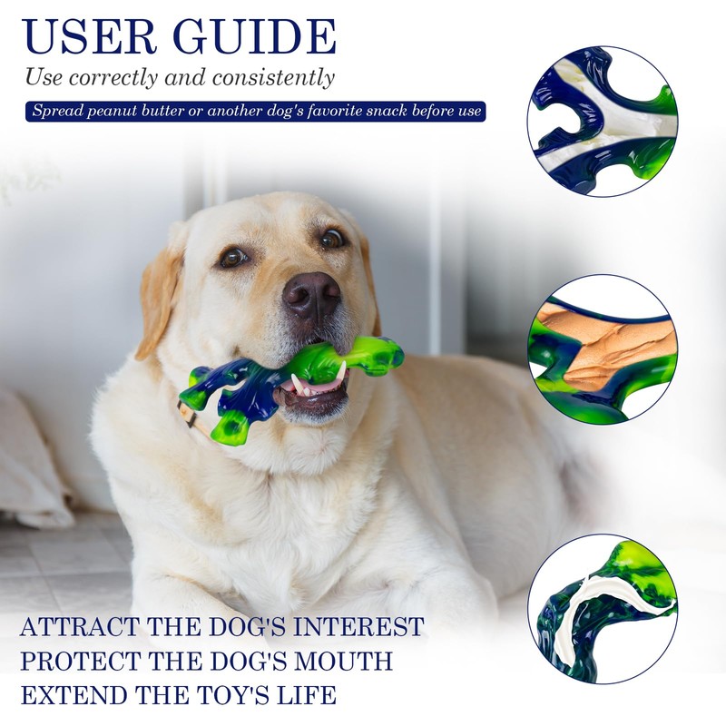 Frienhund 3-Pack Indestructible Nylon Dog Chew Toys for Aggressive Chewers