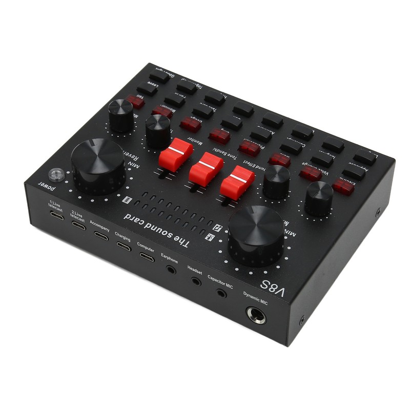 Bluetooth Live Sound Card 8 Modes Voice Changer Sound Mixer
