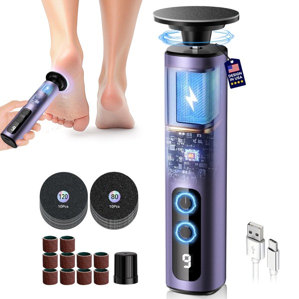 3.0 Upgrade Electric Foot File【Eliminate 99.92% Keratin in 3 Minutes】【3