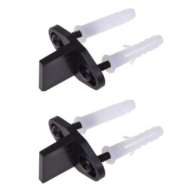 2Pcs Floor Guide, Black Adjustable Plastic Sliding Door Guide Bottom with Screws Accessories for Barn Door - Easy to Install