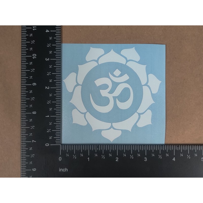 Om (Aum) Decal 4 Pack: Meditation Om, Om Symbol Flower,