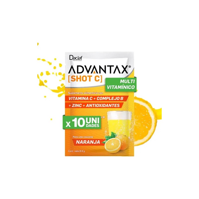 Shot Vitaminas Complejo Antioxidantes Sobres Naranja