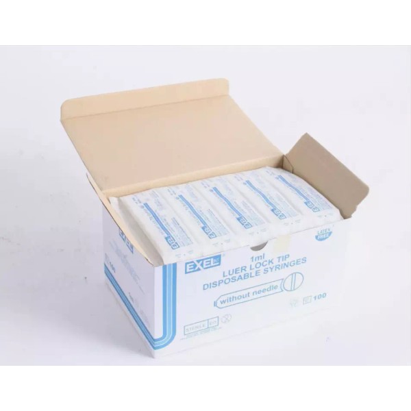 Exel International 26050 1mL Luer Lock 100 One Box