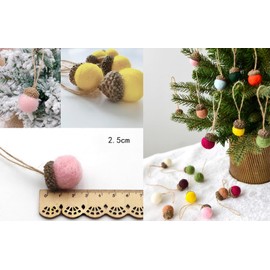 Pack of 12 Acorn Pendants in Scandi Style Made of Felt, Handmade Autumn Decoration Acorns Felt Pendant Christmas Miniature Christmas Decoration Christmas Tree Decoration Winter Decoration (06)