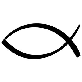 Jesus Fish Ichthys Christian Religion Symbol Car Window Vinyl Decal Sticker (JF-08) (Black, 11 inches x 5 inches)