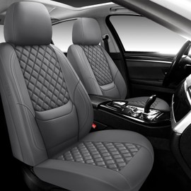 NS YOLO Full Coverage Leather Car Seat Covers Full Set,Waterproof Seat Covers for Cars,SUVs Pick-up Truck, Car Seat Cushion,Car Seat Protector,Grey Seat Cover with 5 Seats