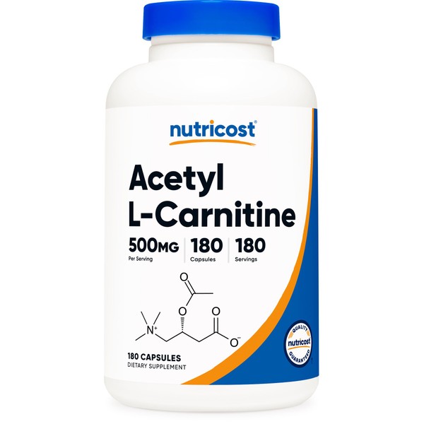 Nutricost Acetyl L-Carnitine (ALCAR) 500mg, 180 Capsules, 180 Servings -