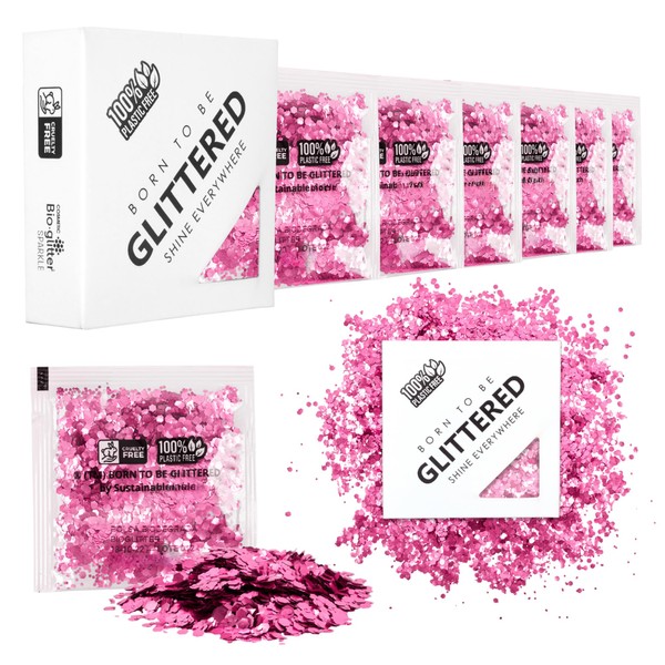 Born To Be Glittered Glitter Makeup and Festivals, Pink Clouds, Biodegradable, Plastic Free, Perfect for Face, Festivals, Parties