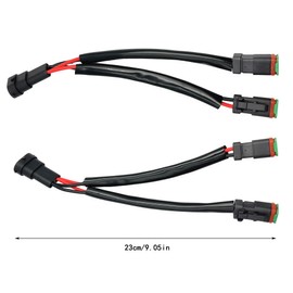 2Pcs H11 H9 H8 Male to DT DTP DT06-2S 2 Pin 1 Female 2 Way Splitter Wire Bulb Socket Waterproof Headlight Conversion Wiring Harness Adapters Extension Compatible with Light Fog Use LED Car Accessories