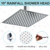 RTOBWEYE 10 Inch Ceiling Mount Shower Faucet Set, Silver Rainfall