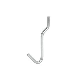 Utility J Hook in Chrome Fits 0.25 or 0.125 Inch Peg Board - Pack of 20