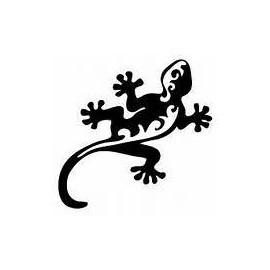 Chase Grace Studio Gecko Lizard Tribal Vinyl Decal Sticker|BLACK|Cars Trucks Vans SUV Laptops Wall Art|5.5" X 5.25"|CGS400