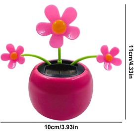 Mozff Rose Red Solar Powered Dancing Figures, Car Dashboard Decorations Swing Flowers, Bobblehead Flower for Car Solar Powered Toys Car Decoration Ornament Shakven Solar Power Kits, Decorations