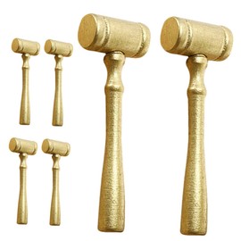 Operitacx 6pcs Judge Hammer Movie Prop Gavel Handheld Judge Gavel Small Gavel Lawyer Themed Party Favors Gavel Gavel Prop Auction Gavel Hammer Golden Wooden