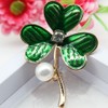 Holibanna Irish Shamrock Clover Leaf Brooch Rhinestone Crystal Brooch Clover