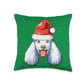 Poodle Christmas Pillow Poodle Lovers Gift Christmas Decor Throw Pillow
