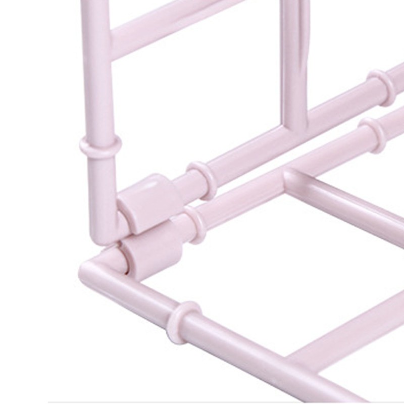 Hanging Closet Organizer 3 Tier Pink Storage Shelf Minimalist Grid