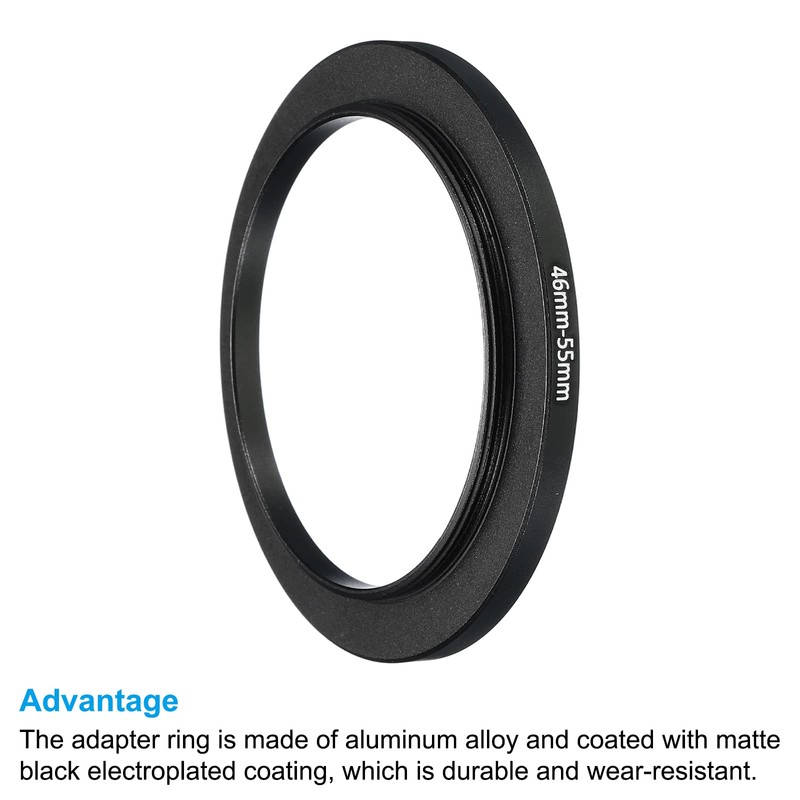 PATIKIL 2pcs 46mm-55mm Metal Step Up Ring Camera Lens Filter