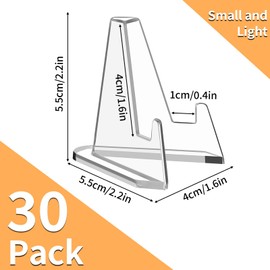 NIUBIER Card Display Stand, 30 Pack Clear Card Stands, Arcylic Card Display, Mini Card Stands for Sports Cards, Sports Card Holder, Graded Card Display (2.2 Inch)