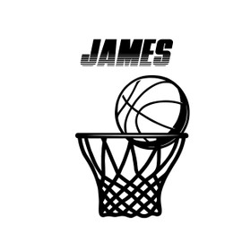 Sports Wall Decals Peel and Stick - Basketball Hoop and Ball Sticker - Sport Stickers with Personal Design - Put Your Name - Individual Decor Teens Kids Boys Playroom and Bedroom