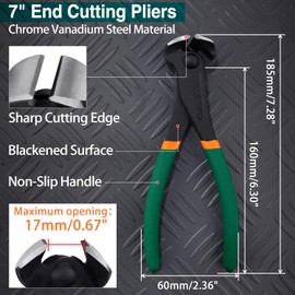 SPEEDWOX Nail Puller 7 Inch End Cutting Pliers, Nail Remover Nail Pliers End Cut Nippers End Snips For Pulling Nails Or Cutting Wires Wire Cutter End Cutter Pliers Staple Remover Tool