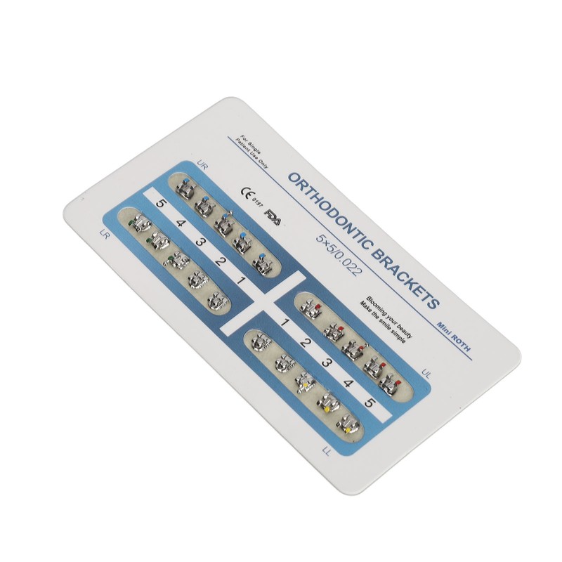 10 Sheets Teeth Brackets Mini Roth Bracket 0.022in 3 Hooks