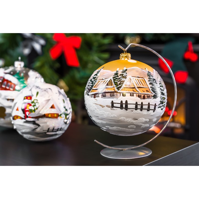 Polish Gallery Glass Ornament Display Stand Holder 8 inch Tall