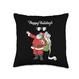 Funny Christmas 2020 Tees Funny Christmas Gifts Christmas 2020 Mask Santa Bag Toilet Paper Holiday Throw Pillow, 16x16, Multicolor