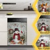 Snowman Dishwasher Magnet Cover,Winter Scene Kitchen Decor Waterproof Refrigerator Magnet