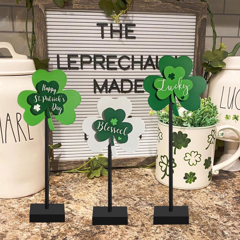 Happy St. Patrick's Day Blessed Lucky Irish Wood Sign Decor