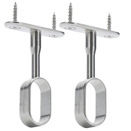 Mid Hanger for Oval Closet Rod (15mm x 30mm) | Polished Chrome | 2 Pack