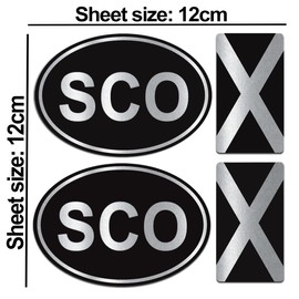 Biomar Labs® Silver Scotland Scottish SCO Flag Stickers for Bumper Window Car Motorcycle Laptop Helmet Van Bike 4pcs. D 9 Z*