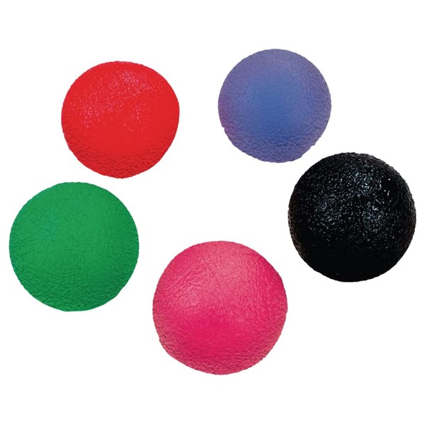 Sammons Preston Set of 5 Hand Therapy Balls, Set of 5 Hand & Finger Exercisers, Varying Resistance for Grip Strength & Physical Therapy, Stress Ball, Fidget Toy, Squeeze Ball for Arthritis Pain Relief