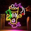 Double Cups Neon Sign for Wall Decor,Pink Dimmable Led Light