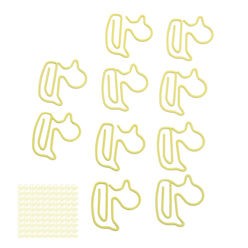 100Pcs Paper Clips Yellow Duck Shape Lightweight Portable Electroplating Process