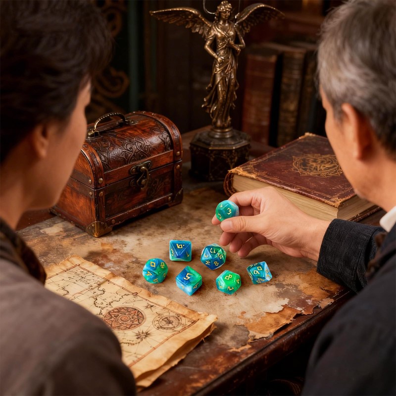 Set di 7 dadi poliedrici per Dungeons and Dragons, MTG,