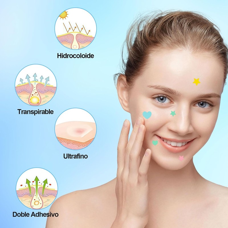 Parches Para Acné, Pimple Patch, 324 Parches Hidrocoloides para Espinillas