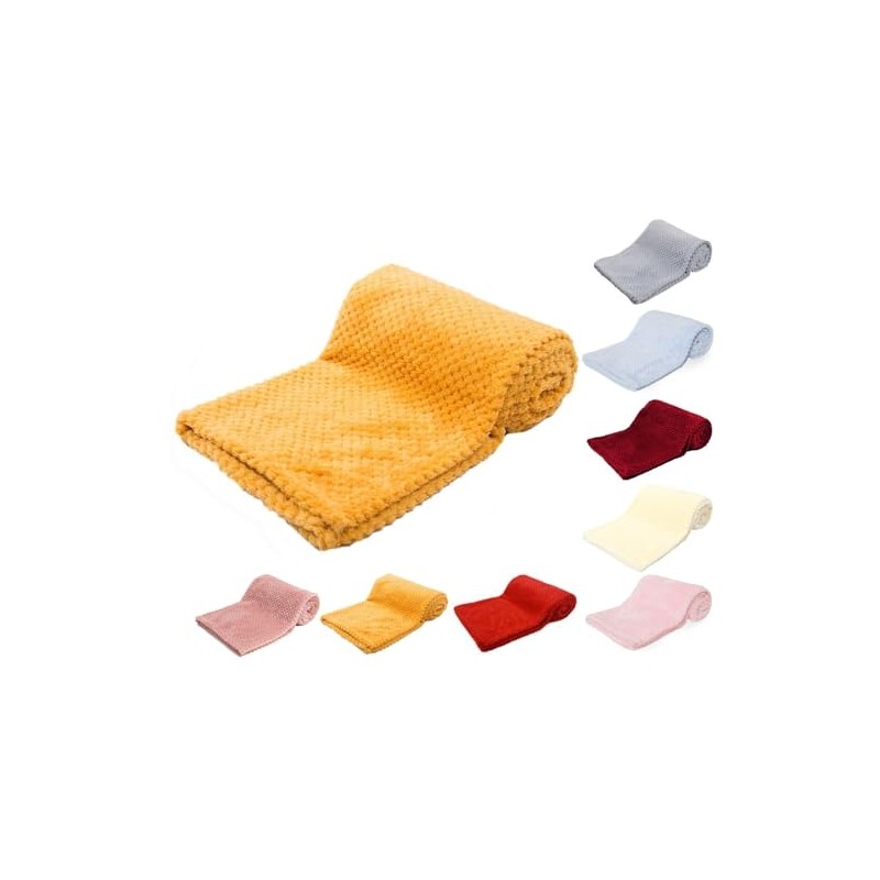 Baby SUPER SOFT Luxury WAFFLE Blanket (75 x 100cm) (Mustard)
