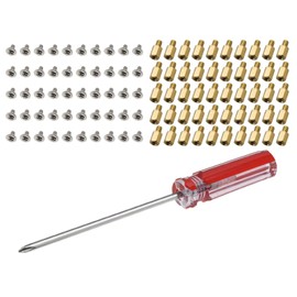 EMSea PC Case Motherboard Screws Kit, M3x6x4mm Brass Standoffs M3x5mm Screws with Screwdriver for Hard Drive Computer Case Motherboard