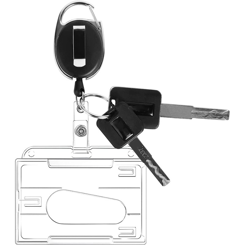 Llaveros Retráctiles de Alta con Funda para Tarjeta, 6 Pcs