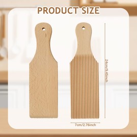 UgyDuky3 Pcs Gnocchi Boards and Wooden Butter Paddles,Unique Curved Gnocchi Board Paddle for Home Restaurant Kitchen Noodle Pasta Christmas Housewarming Gift