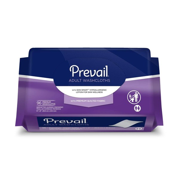 Prevail Scented Washcloths, Large 12" x 8", 96 Count (Pack of 1)