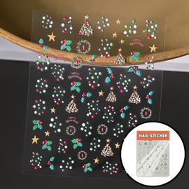 Christmas Embossed Object Nail Sticker 5D0103 / 크리스마스 엠보 오브제 네일스티커 5D0103