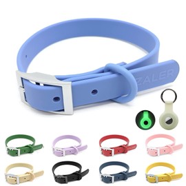 ZALER Waterproof Dog Collar, Adjustable Odor Proof Dog Collars Easy to Clean, Soft Comfortable Pet Collars for Large, Medium Small Dogs (Moonstone Blue, L(Length:15.7''-19.7''; Width:1''))