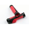 MotorToGo Red Aluminum Handlebar Gel Hand Grips W/End Cap Compatible