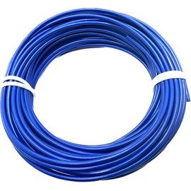 1/8" Coated to 3/16" Diameter, 7x7 Construction, Blue Vinyl Coated Cable (100 ft Coil)