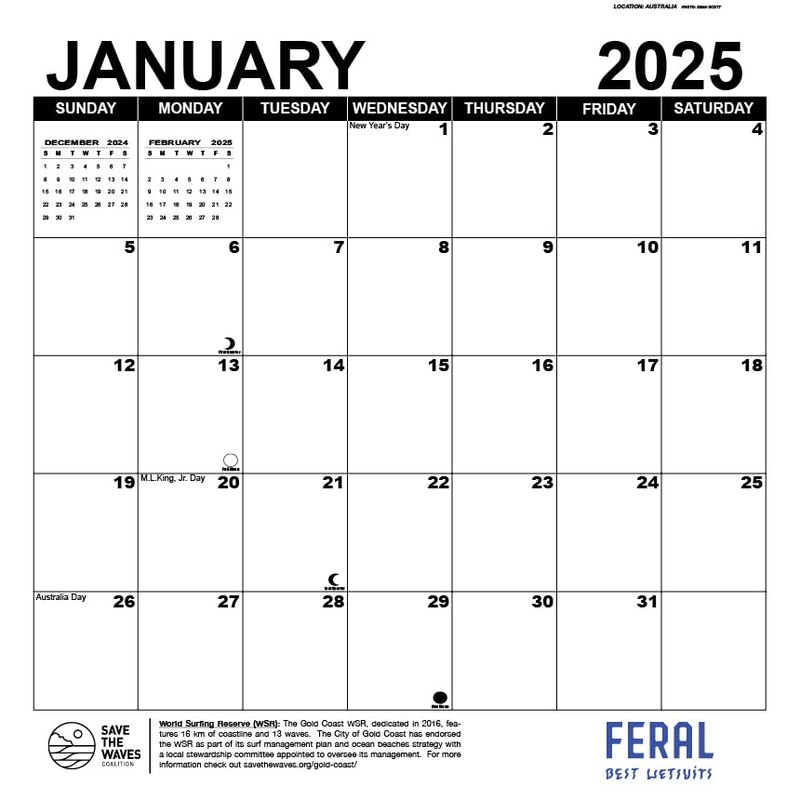 GLOBAL SURF 2025 CALENDAR